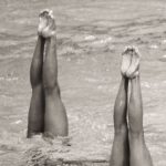 wetting her pants in the pool